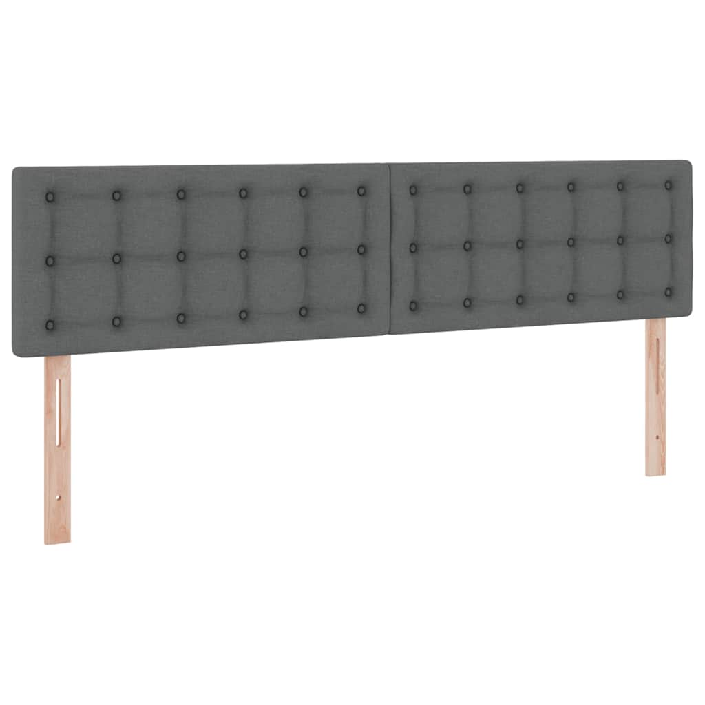 vidaXL Κρεβάτι με φώτα λωρίδας LED Σκούρο Γκρι 180 x 200 cm ύφασμα