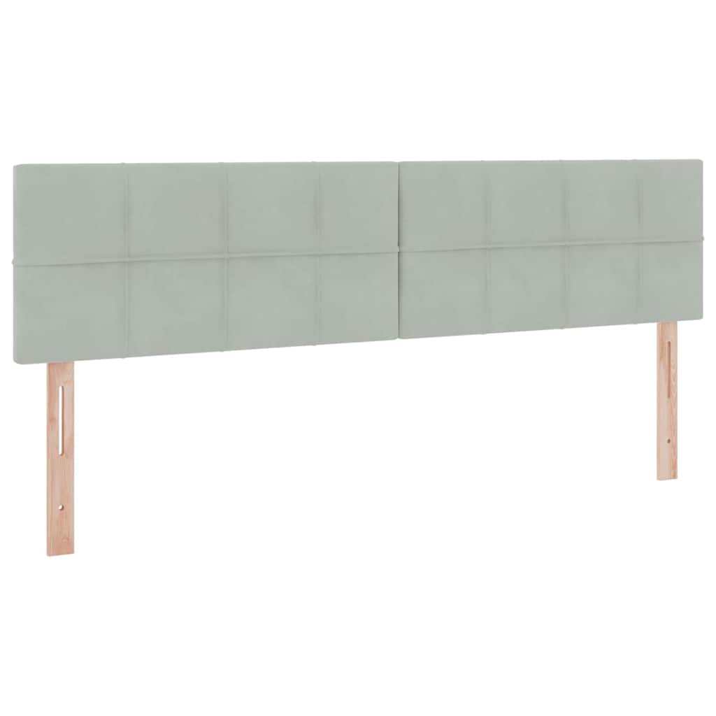 vidaXL Κρεβάτι με φώτα λωρίδας LED Ανοιχτό γκρι 180 x 200 cm Βελούδο