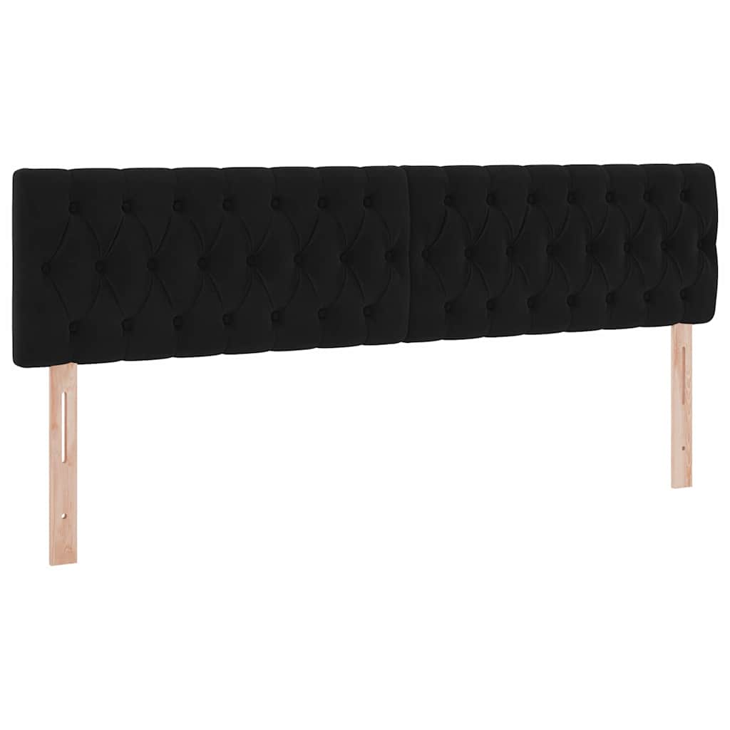 vidaXL Κρεβάτι με φώτα λωρίδας LED Μαύρο 180 x 200 cm Βελούδο