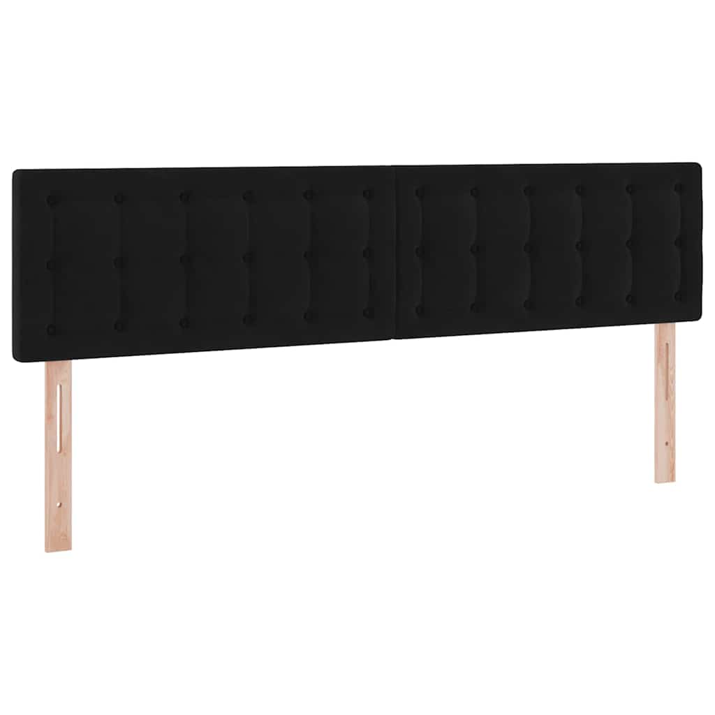vidaXL Κρεβάτι με φώτα λωρίδας LED Μαύρο 180 x 200 cm Βελούδο