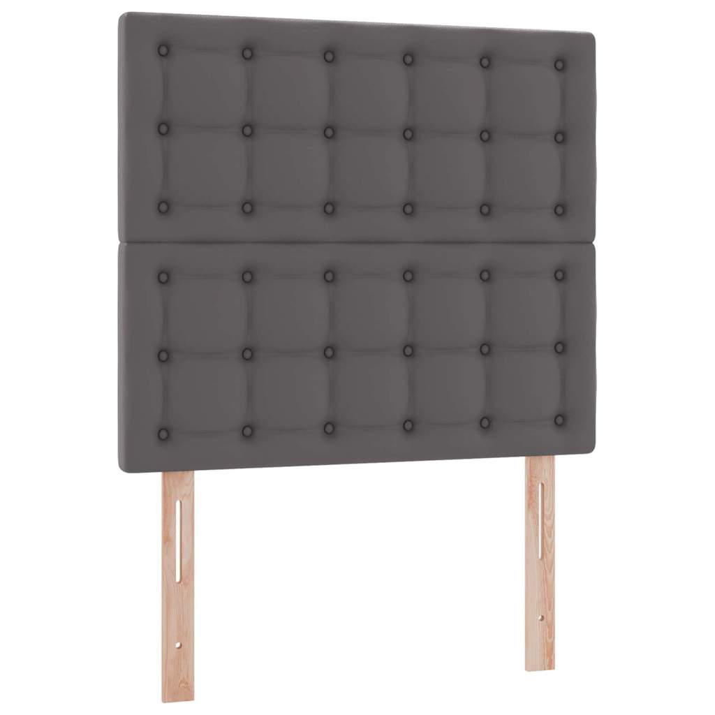 vidaXL Κρεβάτι Αποθήκης με στρώμα Γκρι 90 x 190 cm Τεχνητό Δέρμα