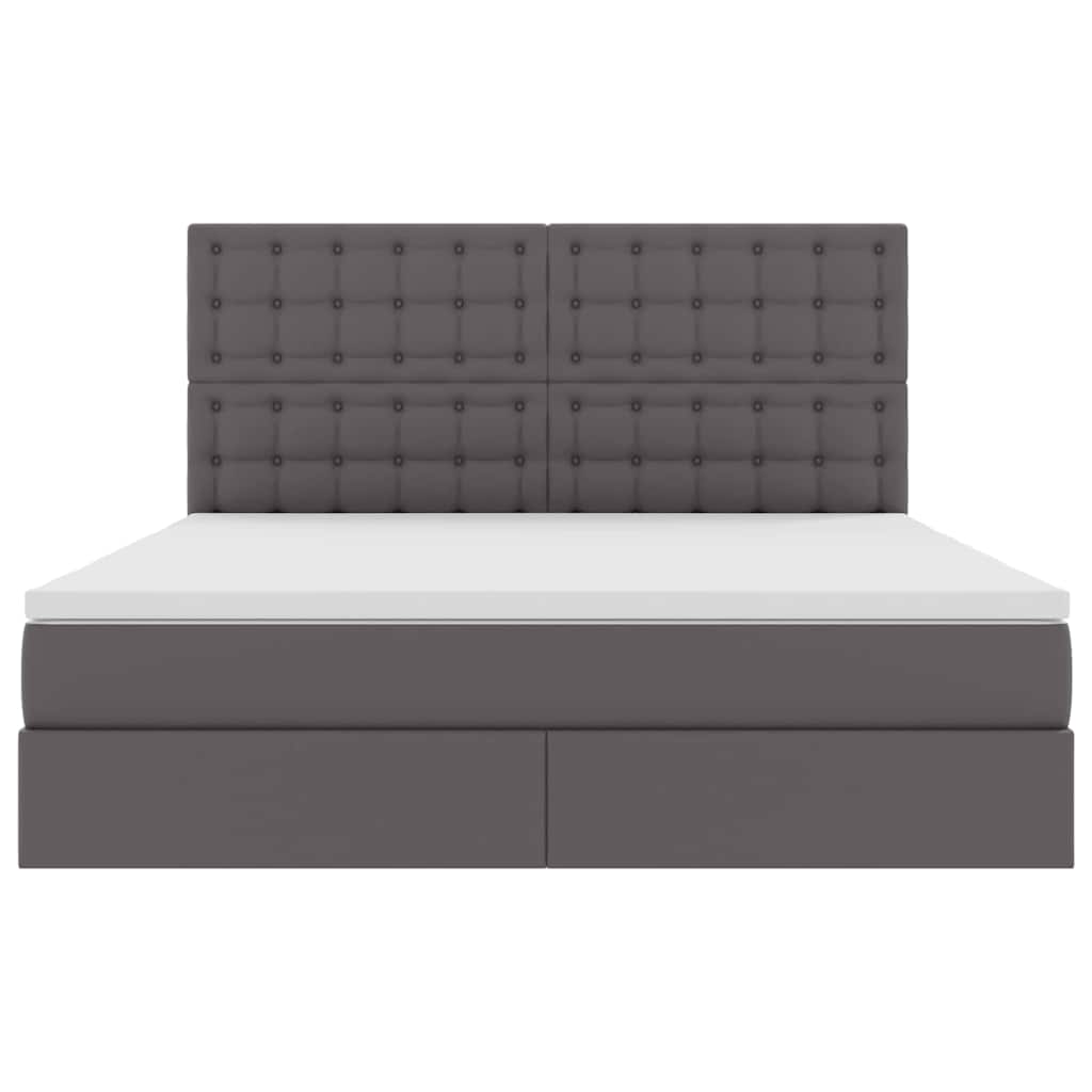 vidaXL Κρεβάτι Αποθήκης με στρώμα Γκρι 160 x 200 cm Τεχνητό Δέρμα