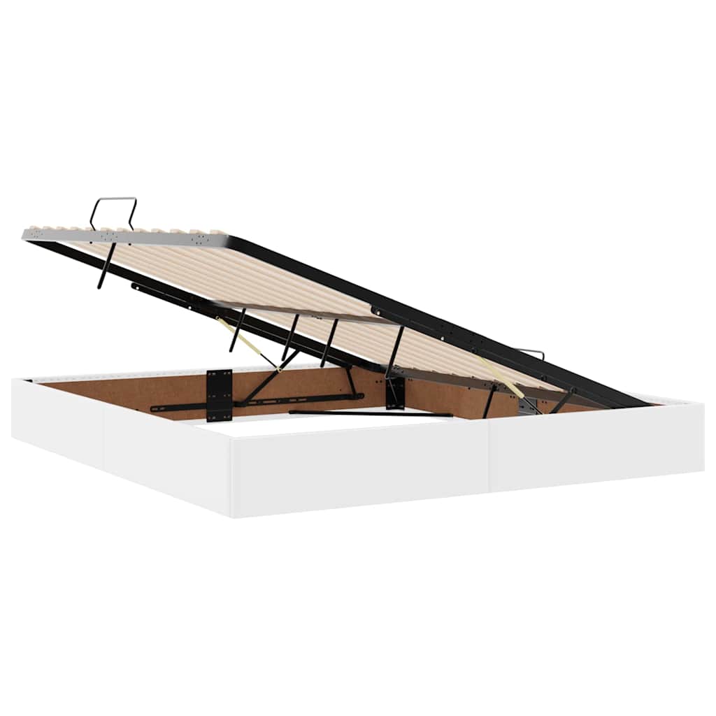vidaXL Κρεβάτι Αποθήκης Καθαρό Λευκό 180 x 200 cm Τεχνητό Δέρμα