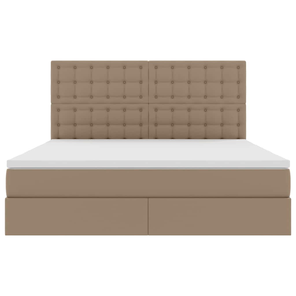 vidaXL Κρεβάτι Αποθήκης Καπουτσίνο 180 x 200 cm Τεχνητό Δέρμα