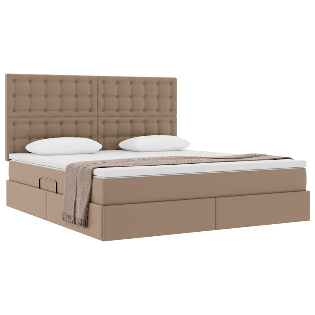 vidaXL Κρεβάτι Αποθήκης Καπουτσίνο 180 x 200 cm Τεχνητό Δέρμα