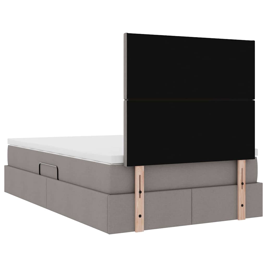 vidaXL Κρεβάτι με αποθηκευτικό χώρο και στρώμα Taupe 120 x 200 cm