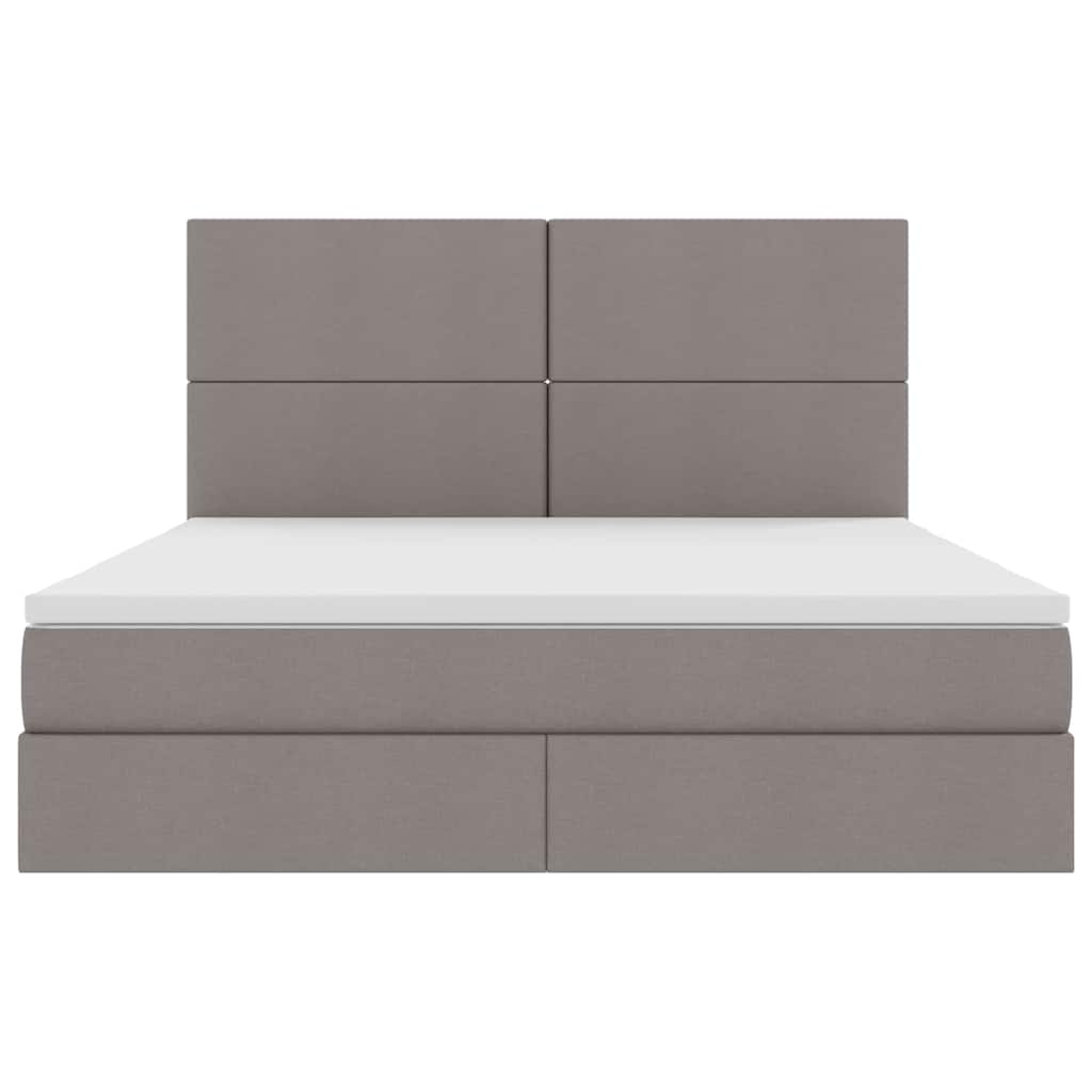 vidaXL Κρεβάτι με αποθηκευτικό χώρο και στρώμα Taupe 160 x 200 cm