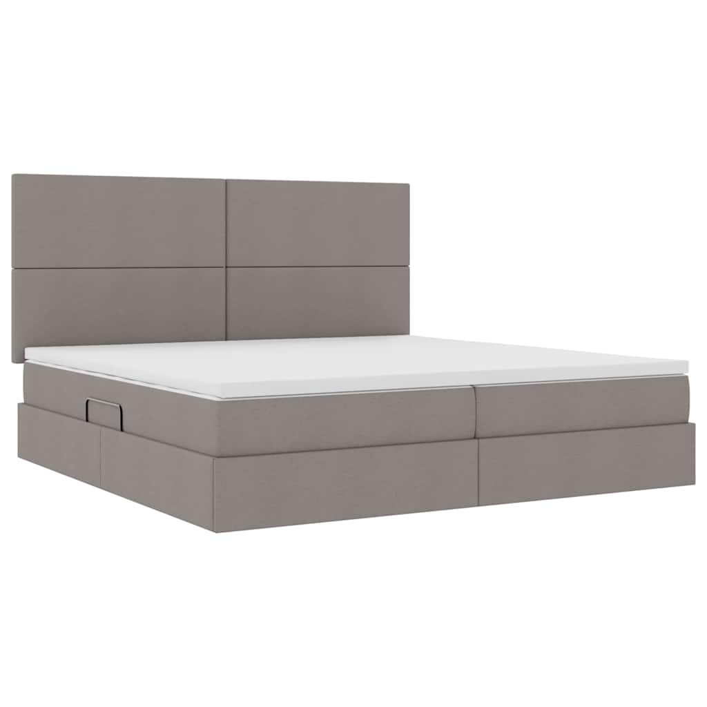 vidaXL Κρεβάτι με αποθηκευτικό χώρο και στρώμα Taupe 200 x 200 cm