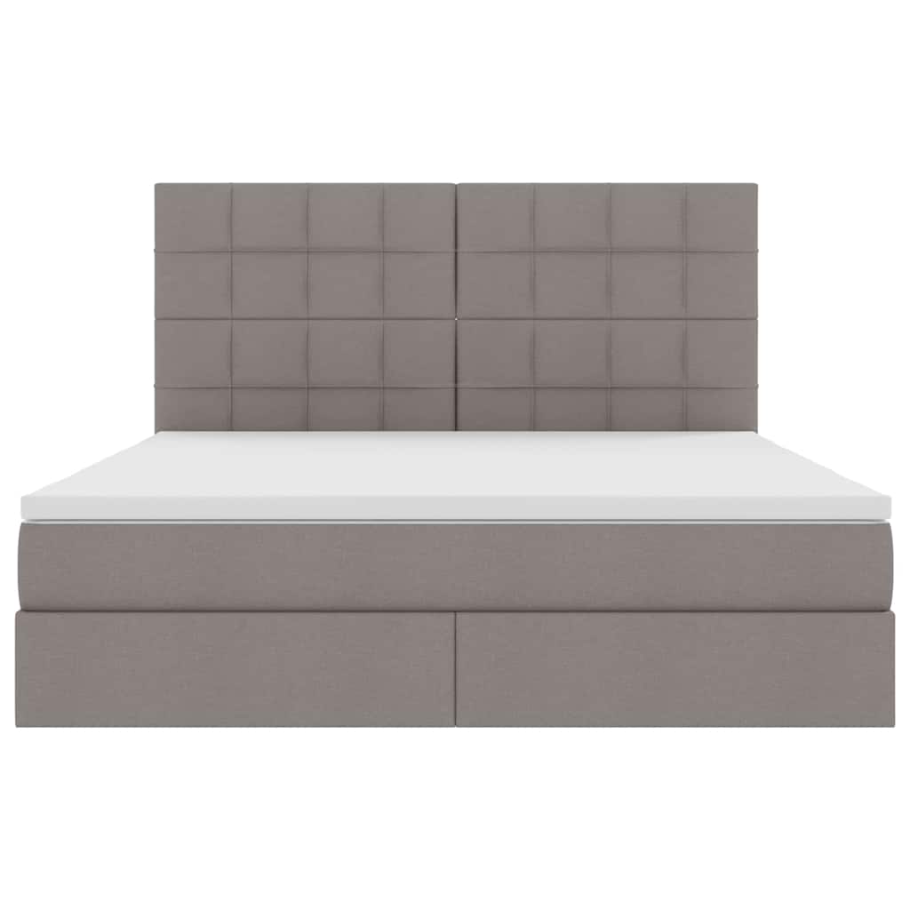vidaXL Κρεβάτι με αποθηκευτικό χώρο και στρώμα Taupe 160 x 200 cm
