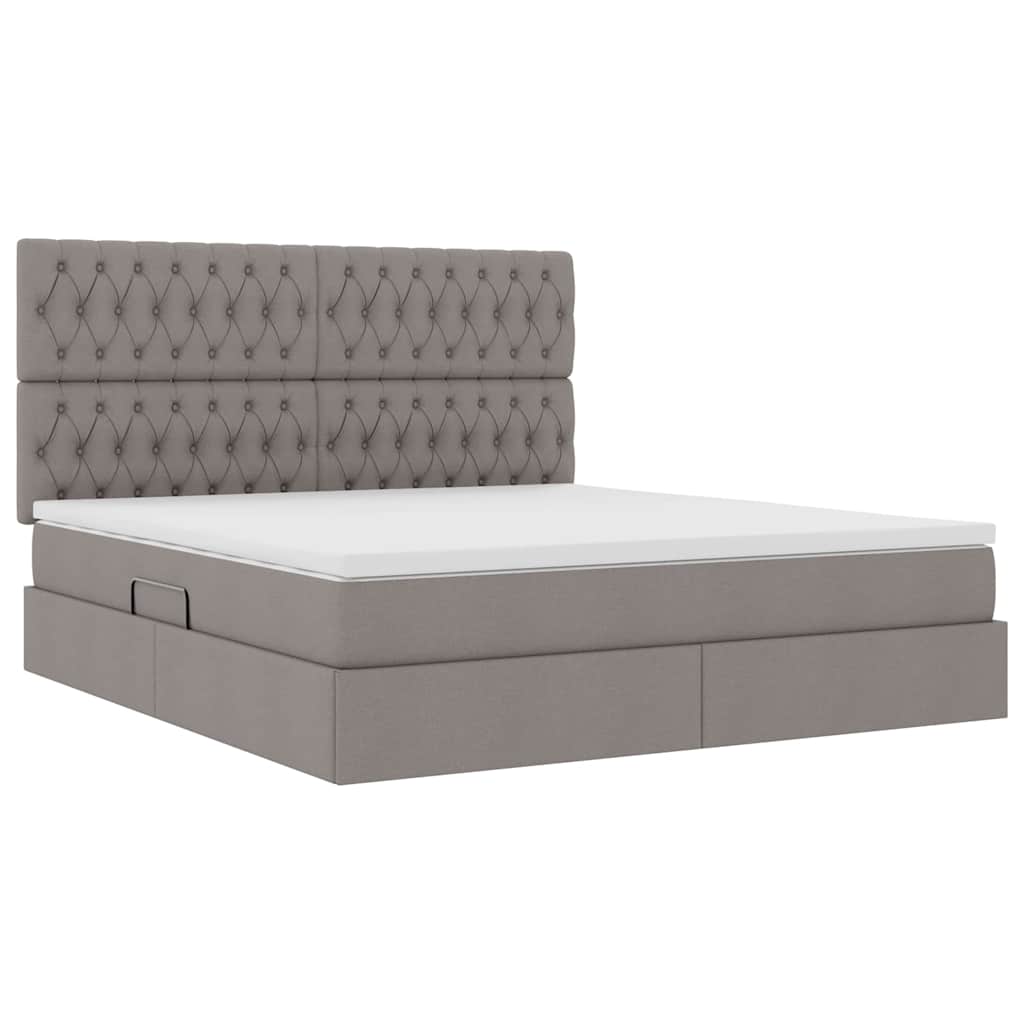 vidaXL Κρεβάτι με αποθηκευτικό χώρο και στρώμα Taupe 180 x 200 cm
