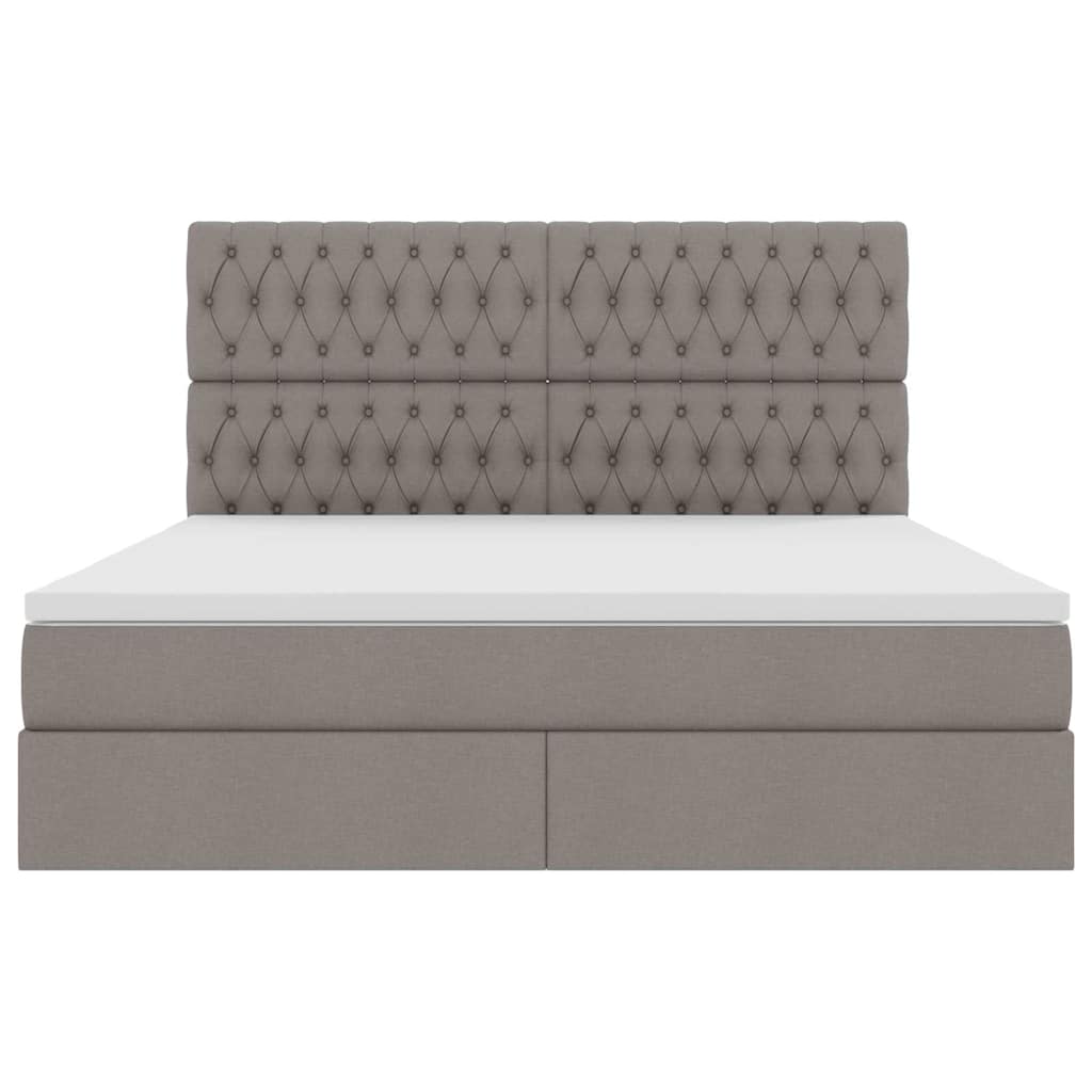 vidaXL Κρεβάτι με αποθηκευτικό χώρο και στρώμα Taupe 180 x 200 cm