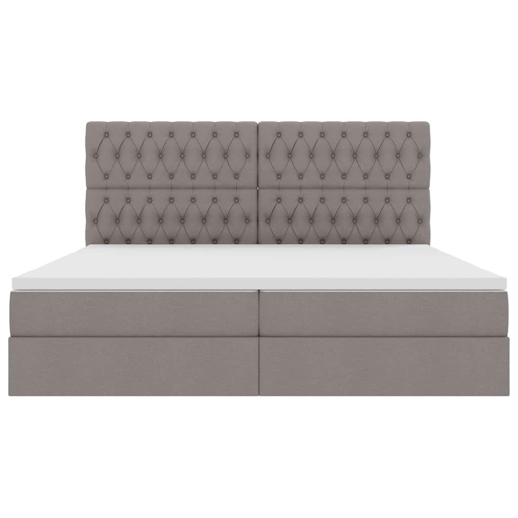 vidaXL Κρεβάτι με αποθηκευτικό χώρο και στρώμα Taupe 200 x 200 cm