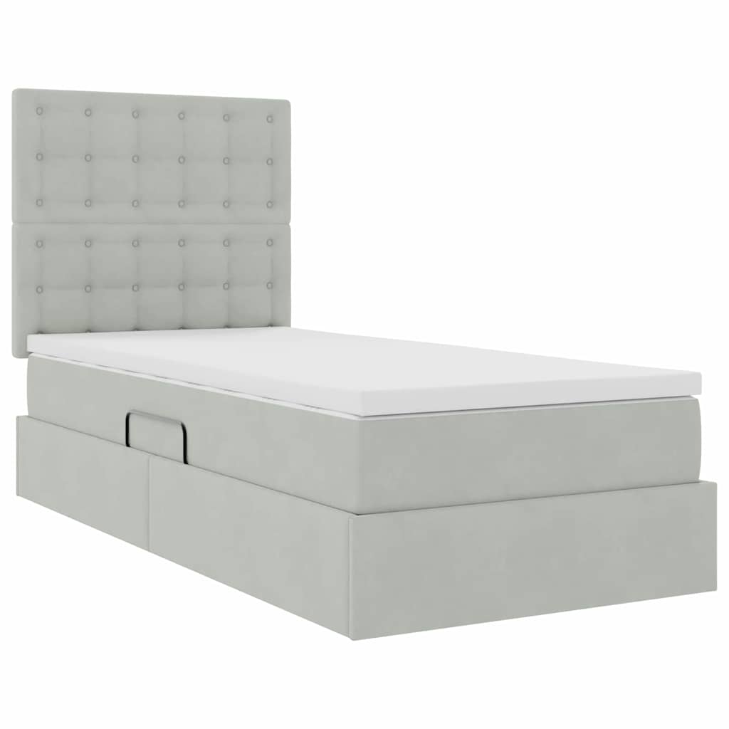 vidaXL Κρεβάτι με αποθηκευτικό χώρο και στρώμα 90 x 190 cm Βελούδο