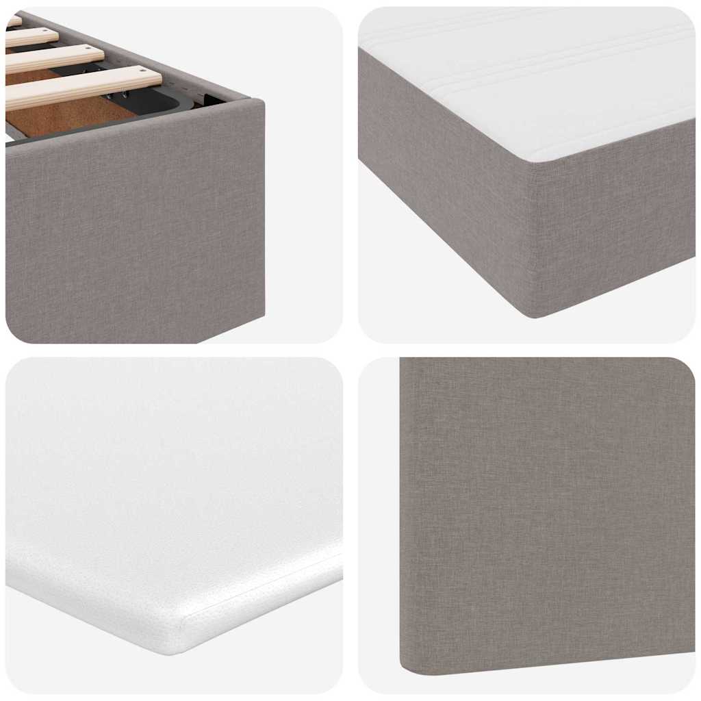 vidaXL Κρεβάτι Αποθήκης με κεφαλάρι Taupe 180 x 200 cm Ύφασμα