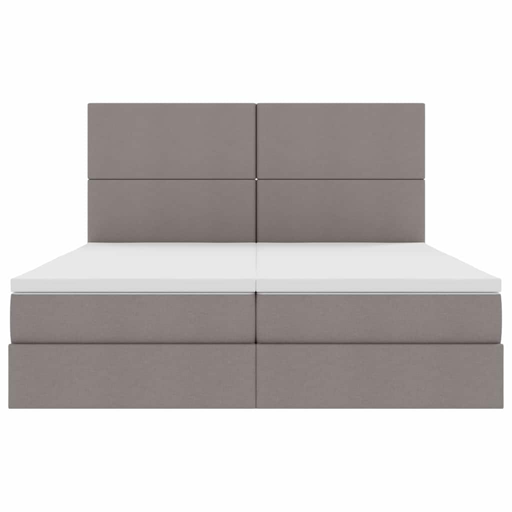 vidaXL Κρεβάτι Αποθήκης με κεφαλάρι Taupe 200 x 200 cm Ύφασμα