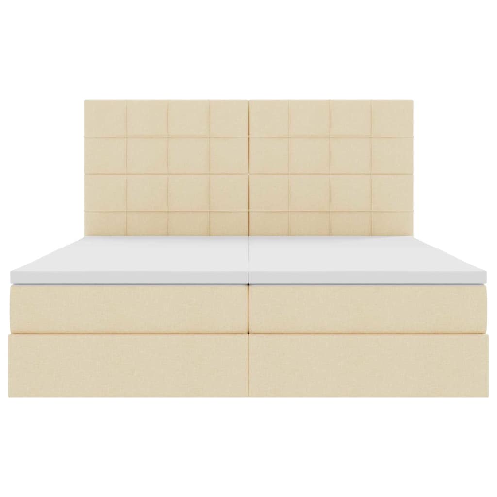 vidaXL Κρεβάτι Αποθήκης με κεφαλάρι Κρέμ 180 x 200 cm Ύφασμα