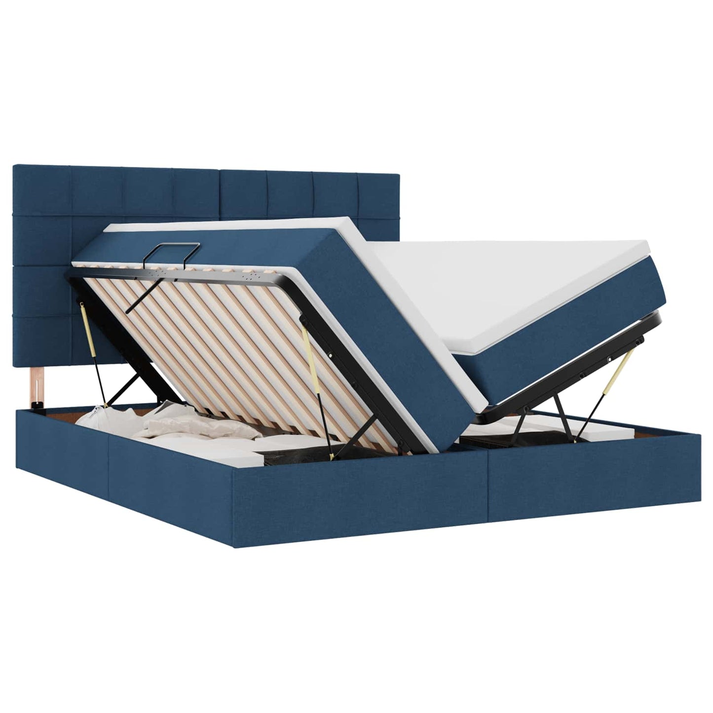 vidaXL Κρεβάτι Αποθήκης με στρώμα Μπλε 180 x 200 cm Τεχνητό Δέρμα