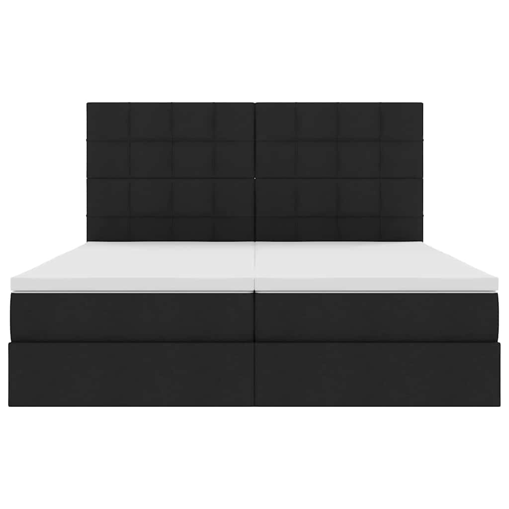 vidaXL Κρεβάτι Αποθήκης με κεφαλάρι Μαύρο 200 x 200 cm Τεχνητό Δέρμα
