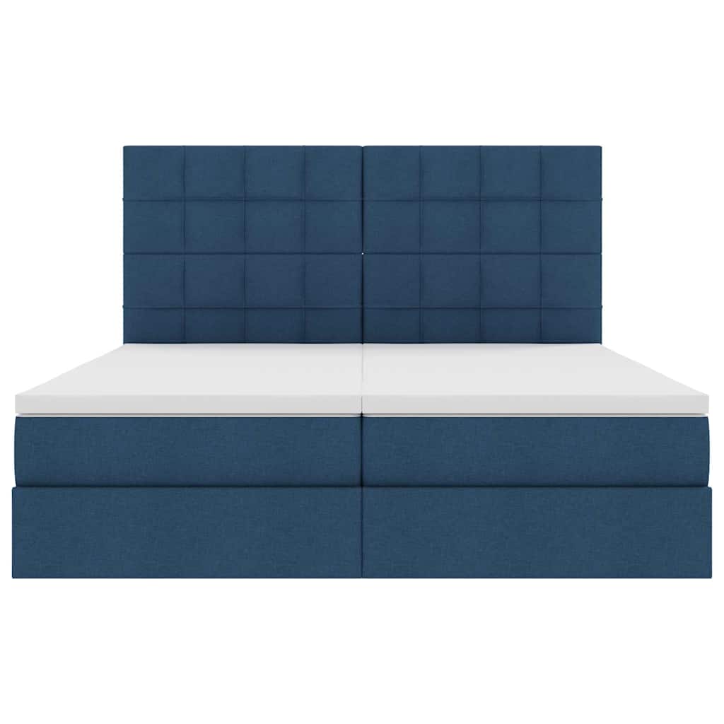 vidaXL Κρεβάτι Αποθήκης με κεφαλάρι Μπλε 200 x 200 cm Τεχνητό Δέρμα