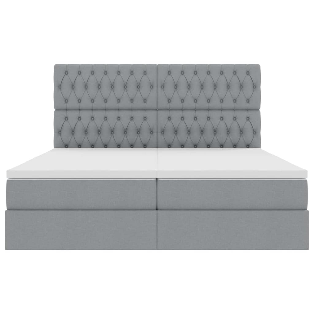 vidaXL Κρεβάτι Αποθήκης Ανοιχτό γκρι 180 x 200 cm Τεχνητό Δέρμα