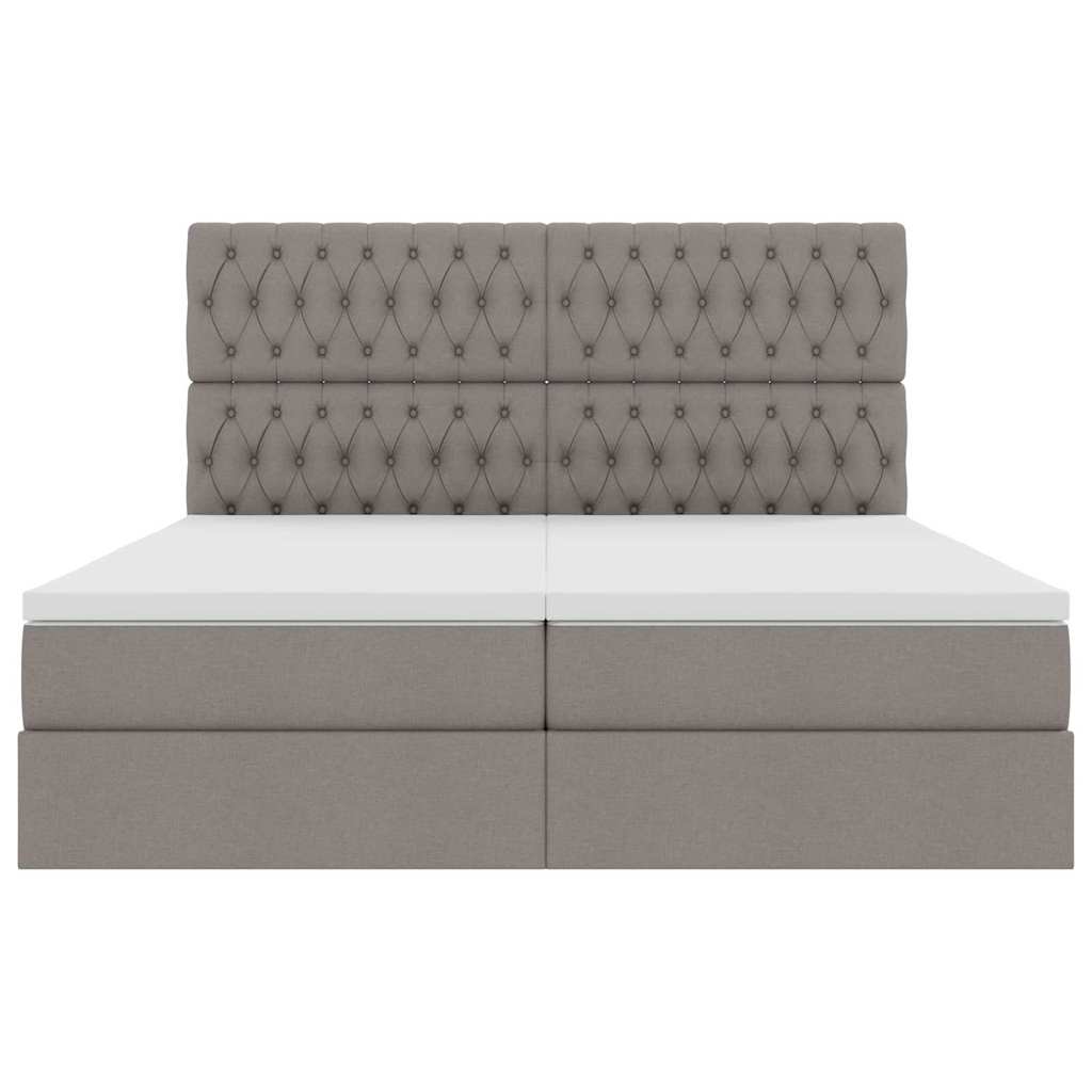 vidaXL Κρεβάτι Αποθήκης με κεφαλάρι Taupe 180 x 200 cm Τεχνητό Δέρμα