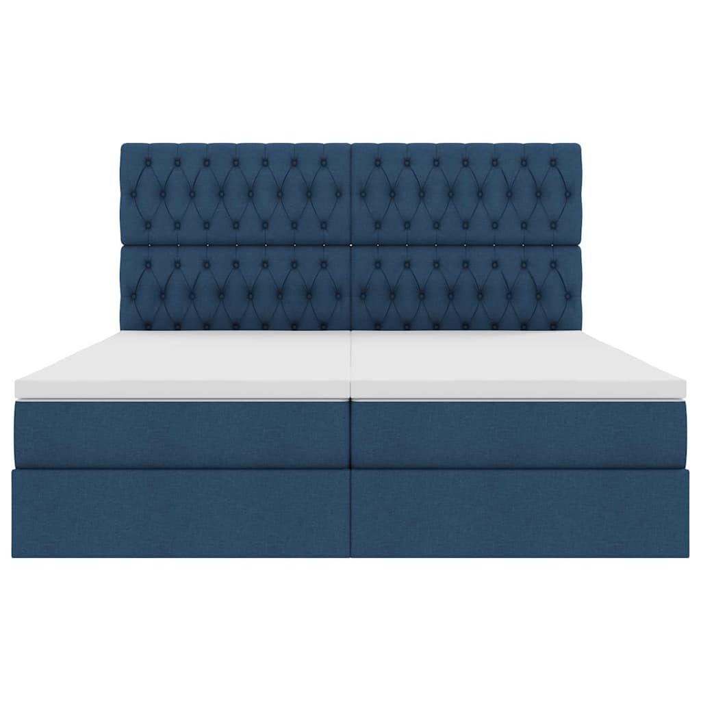 vidaXL Κρεβάτι Αποθήκης με κεφαλάρι Μπλε 200 x 200 cm Τεχνητό Δέρμα