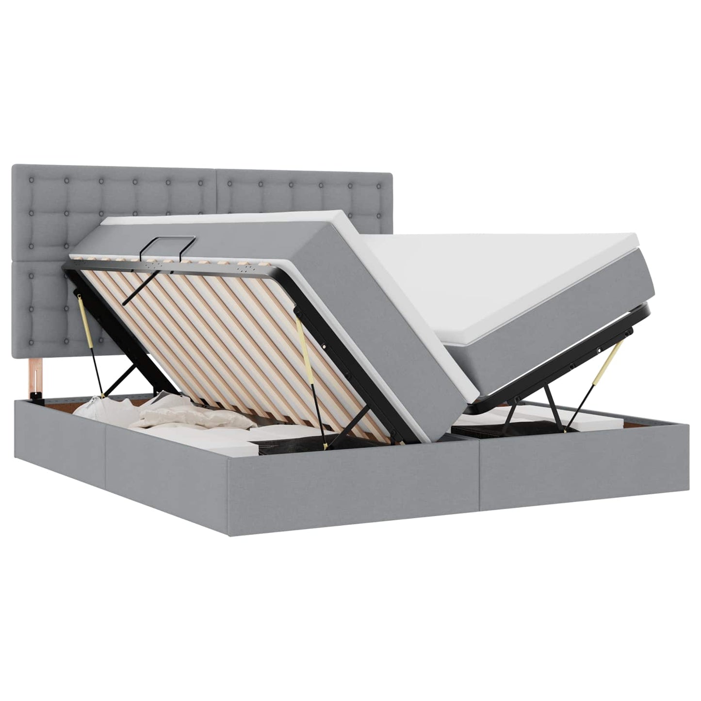 vidaXL Κρεβάτι Αποθήκης Ανοιχτό γκρι 180 x 200 cm Τεχνητό Δέρμα