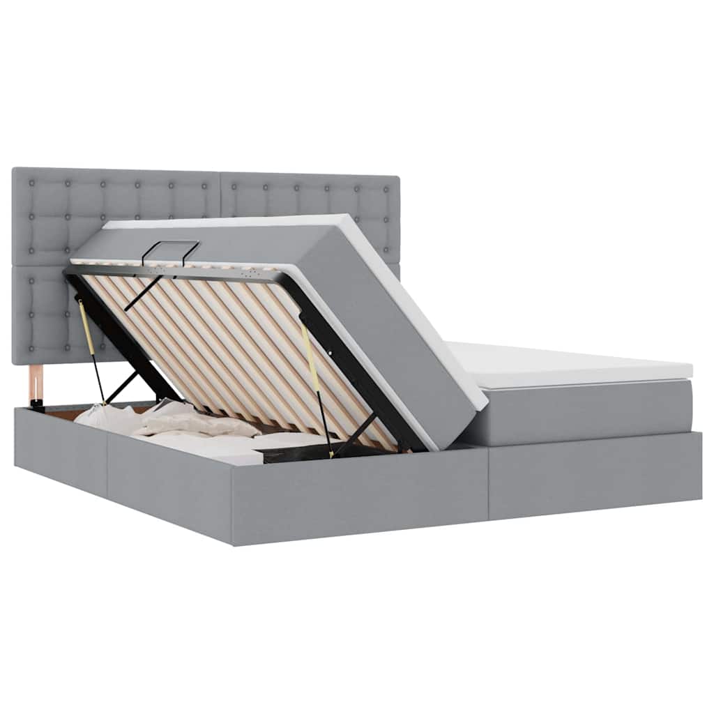 vidaXL Κρεβάτι Αποθήκης Ανοιχτό γκρι 180 x 200 cm Τεχνητό Δέρμα