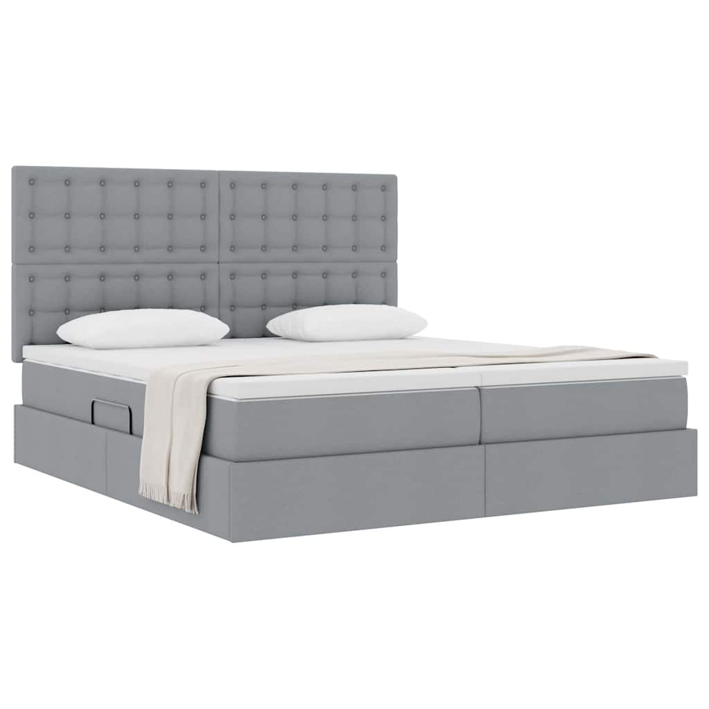 vidaXL Κρεβάτι Αποθήκης Ανοιχτό γκρι 180 x 200 cm Τεχνητό Δέρμα