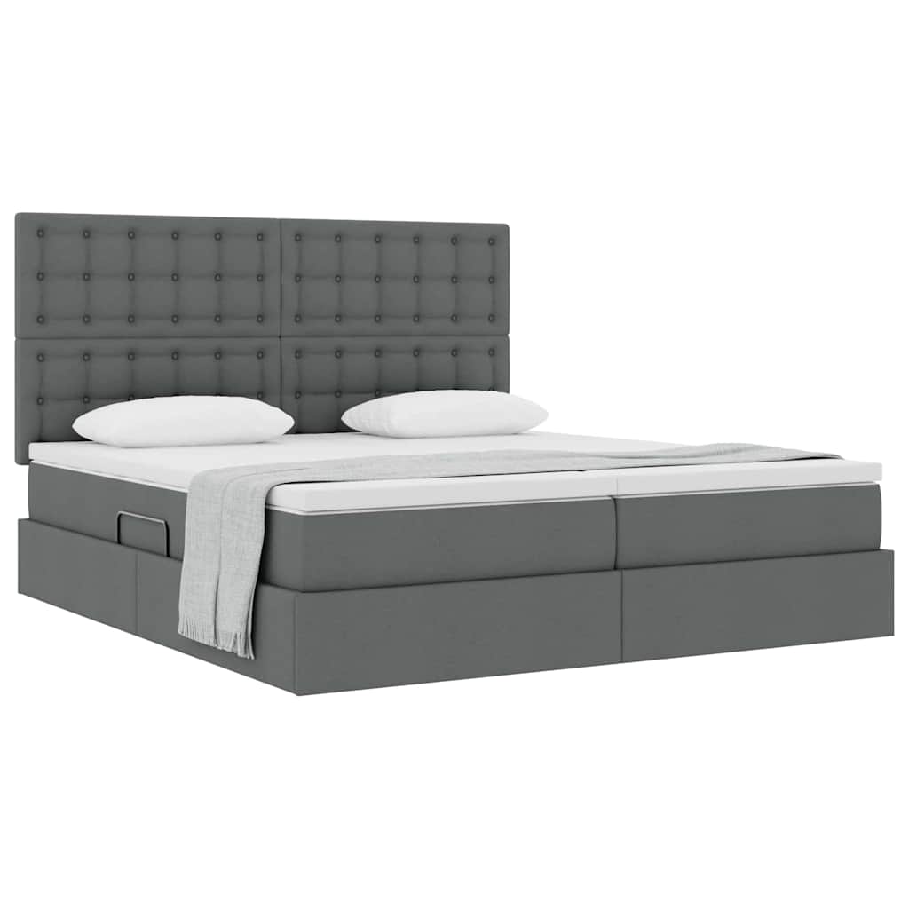 vidaXL Κρεβάτι Αποθήκης Σκούρο Γκρι 180 x 200 cm Τεχνητό Δέρμα