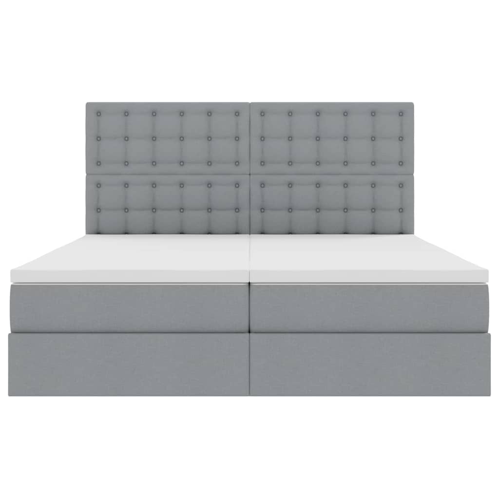 vidaXL Κρεβάτι Αποθήκης Ανοιχτό γκρι 200 x 200 cm Τεχνητό Δέρμα