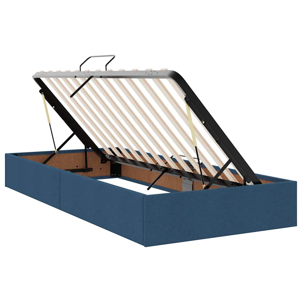 vidaXL Κρεβάτι Αποθήκης με κεφαλάρι Μπλε 200 x 200 cm Τεχνητό Δέρμα