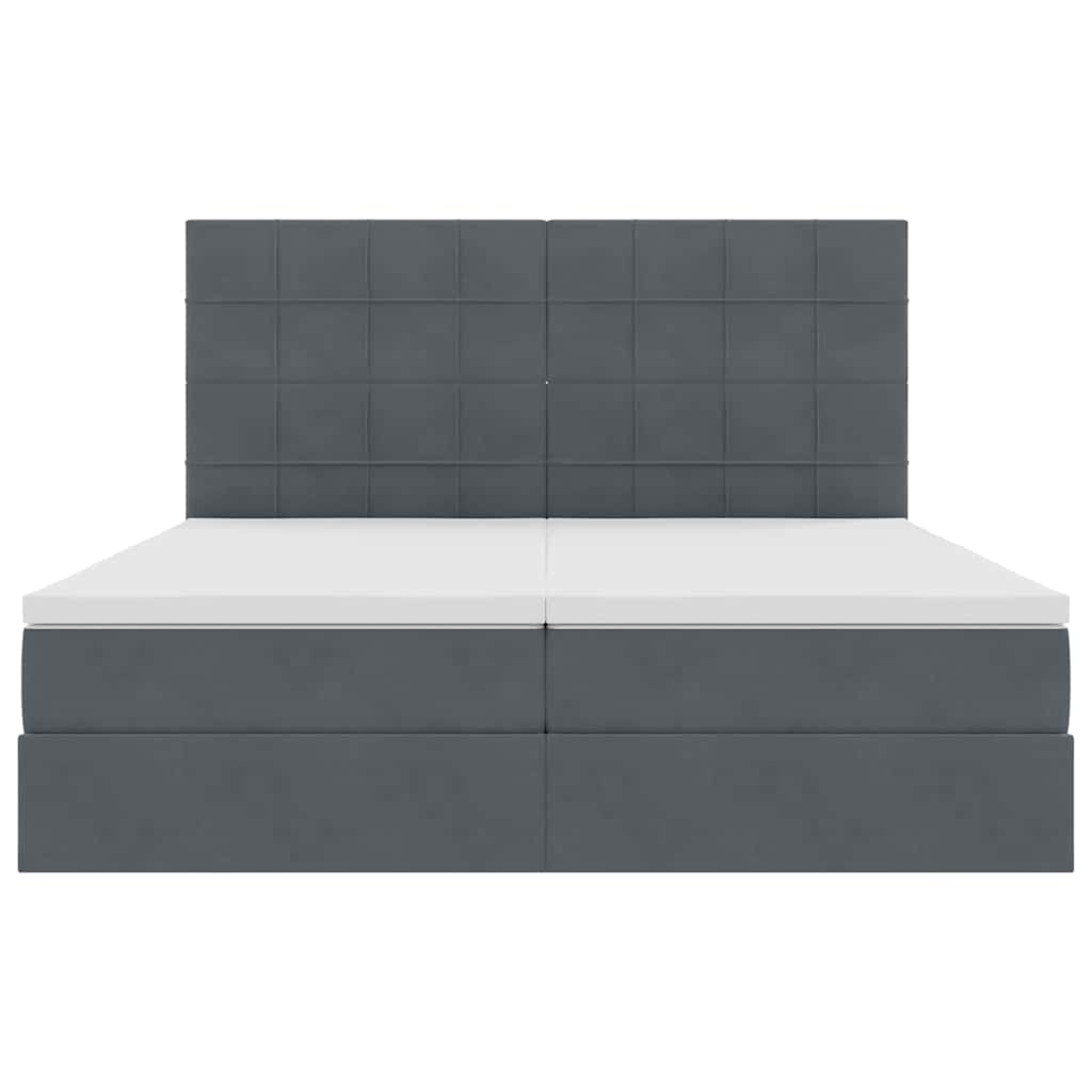 vidaXL Κρεβάτι Αποθήκης με στρώμα Σκούρο Γκρι 180 x 200 cm Βελούδο