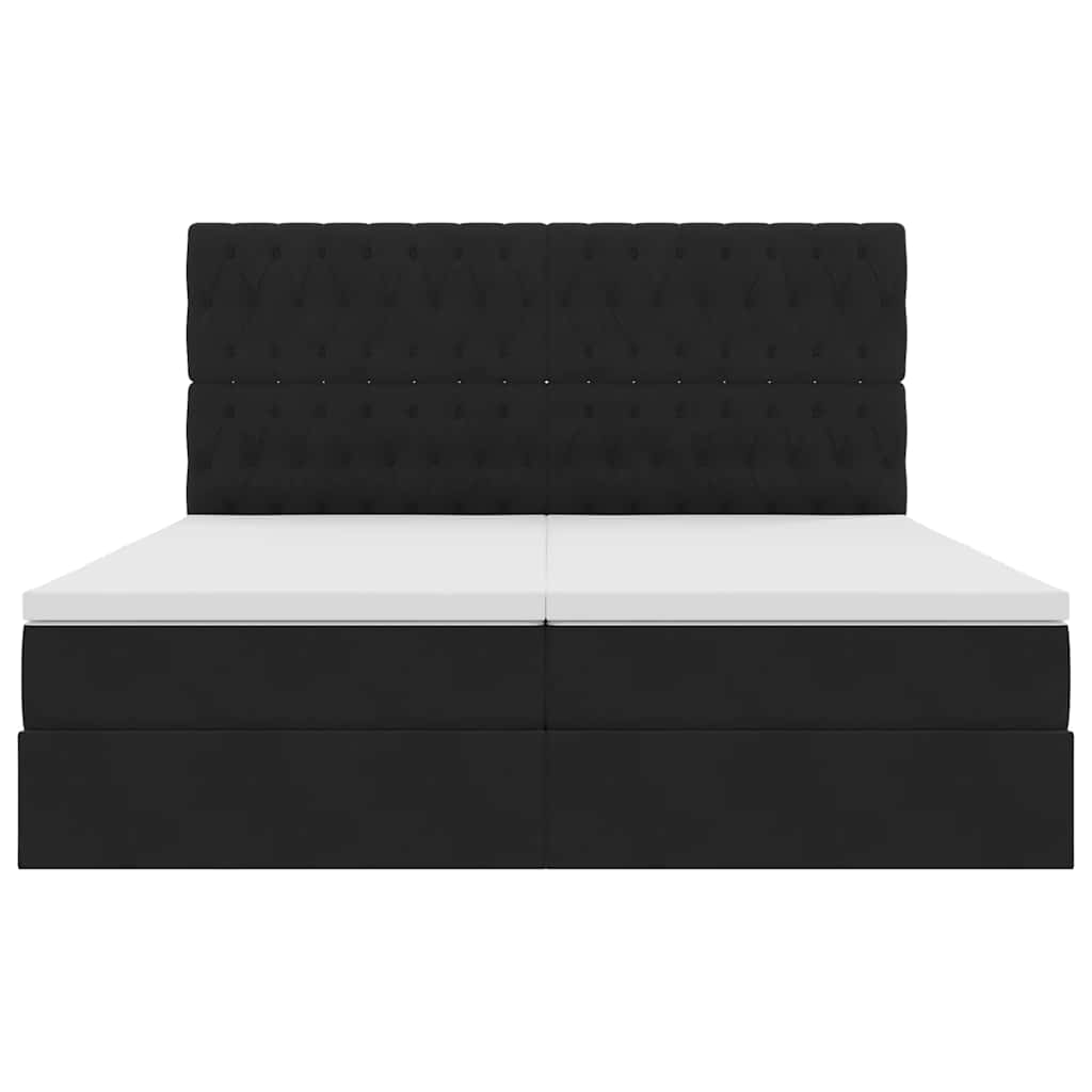 vidaXL Κρεβάτι Αποθήκης με στρώμα Μαύρο 180 x 200 cm Βελούδο