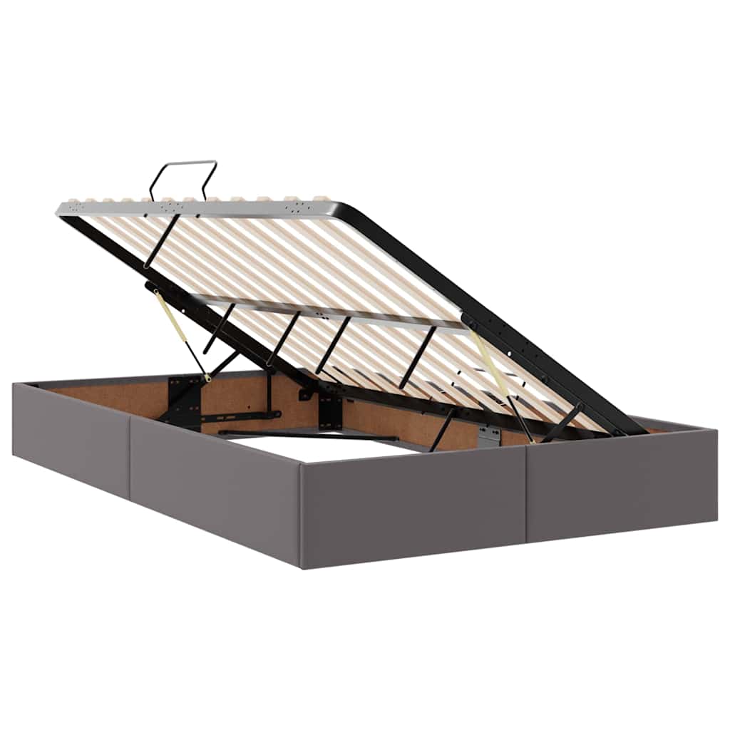vidaXL Κρεβάτι με αποθηκευτικό χώρο και LED Γκρι 120 x 200 cm