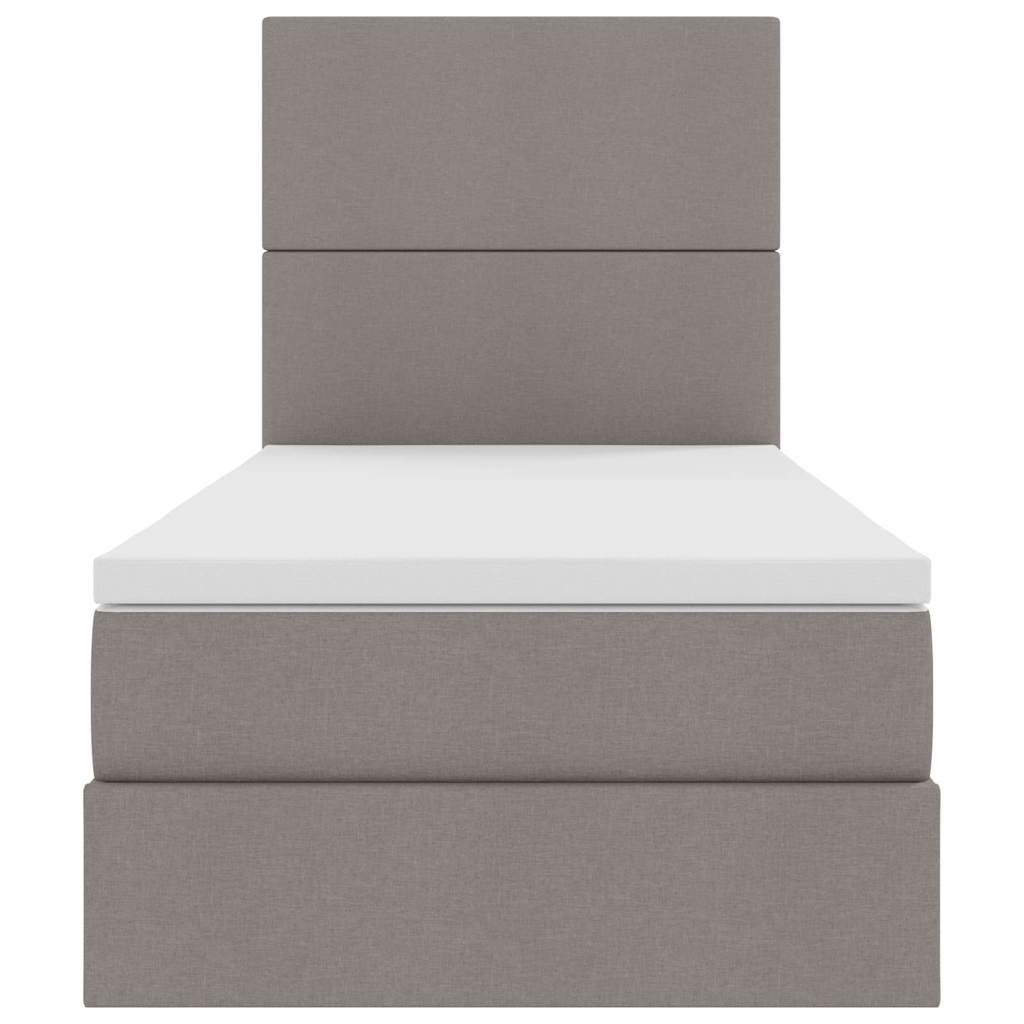 vidaXL Κρεβάτι με αποθηκευτικό χώρο και LED με led Taupe 100 x 200 cm