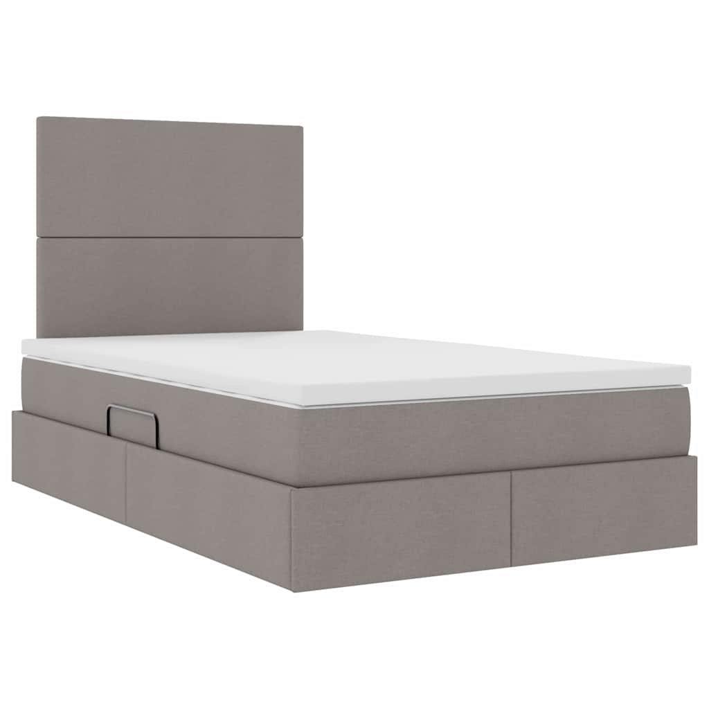 vidaXL Κρεβάτι με αποθηκευτικό χώρο και LED με led Taupe 120 x 200 cm