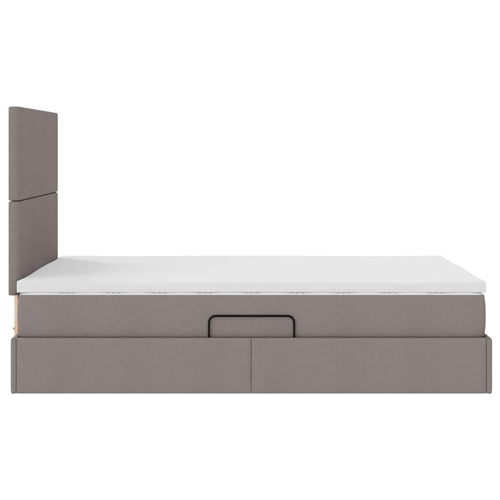 vidaXL Κρεβάτι με αποθηκευτικό χώρο και LED με led Taupe 120 x 200 cm