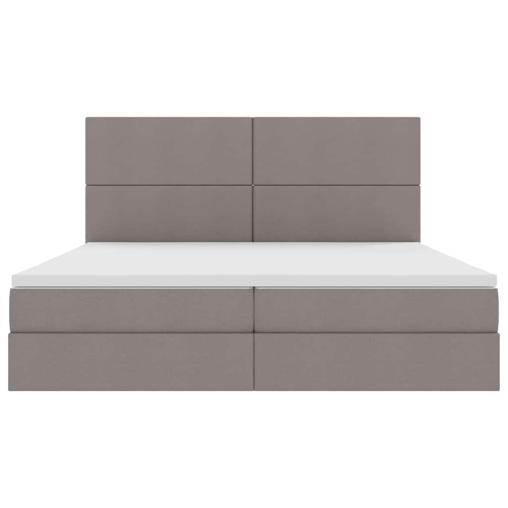 vidaXL Κρεβάτι με αποθηκευτικό χώρο και LED με led Taupe 200 x 200 cm