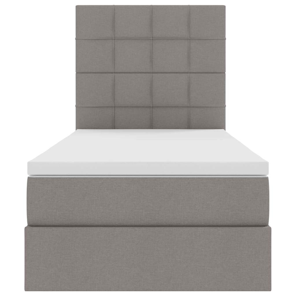 vidaXL Κρεβάτι με αποθηκευτικό χώρο και LED με led Taupe 90 x 200 cm