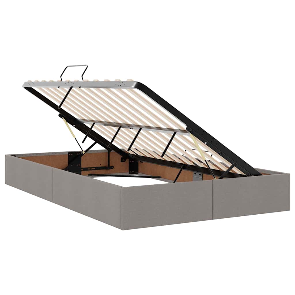 vidaXL Κρεβάτι με αποθηκευτικό χώρο και LED με led Taupe 120 x 200 cm