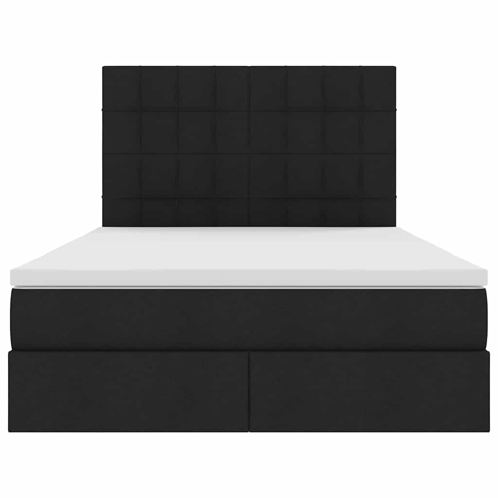 vidaXL Κρεβάτι με αποθηκευτικό χώρο και LED με led Μαύρο 140 x 200 cm