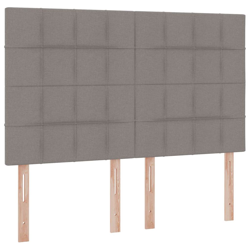 vidaXL LED Κρεβάτι αποθήκευσης με στρώμα Taupe 140 x 200 cm Ύφασμα