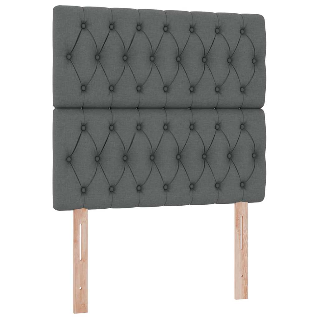 vidaXL Κρεβάτι με αποθηκευτικό χώρο και LED Σκούρο Γκρι 100 x 200 cm