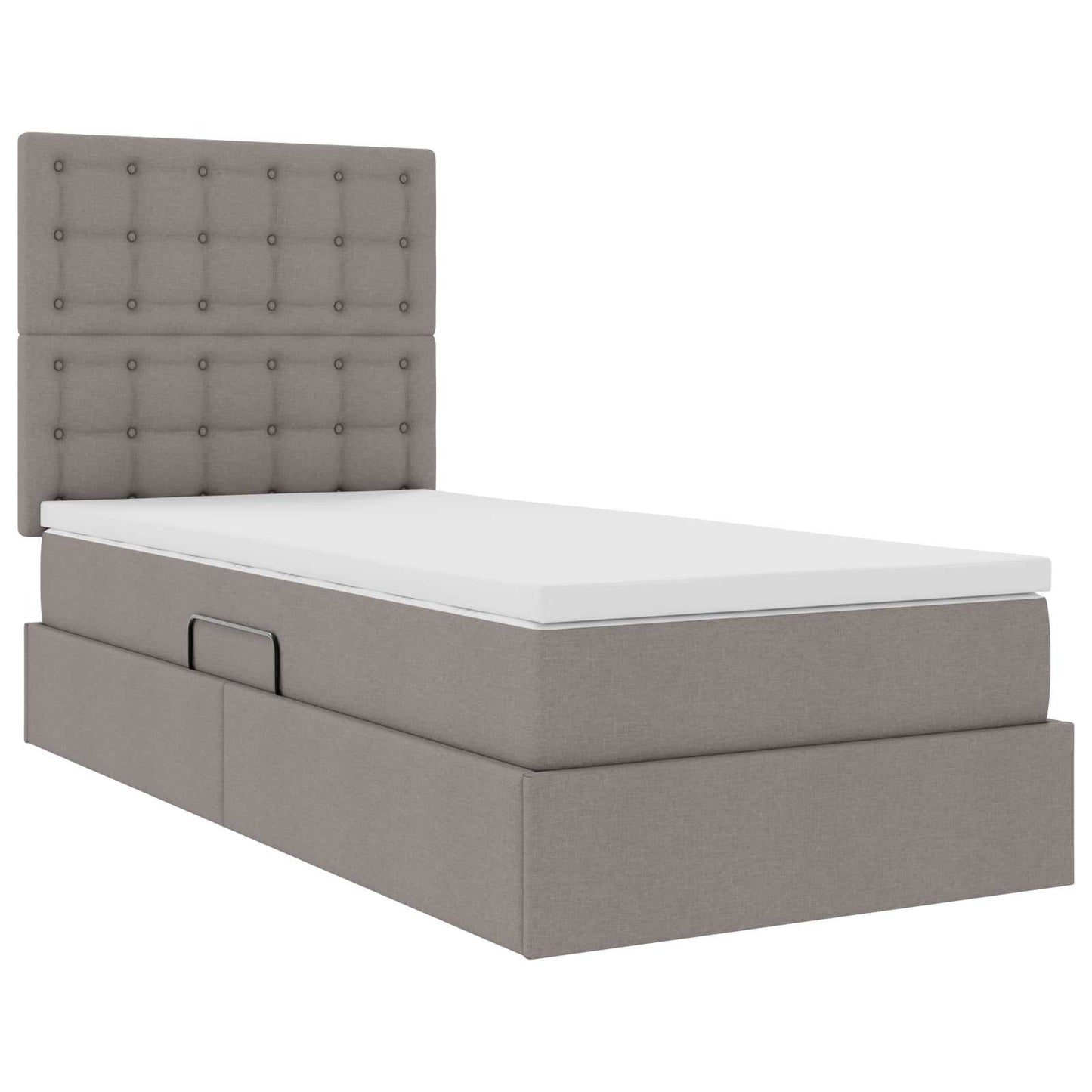 vidaXL Κρεβάτι με αποθηκευτικό χώρο και LED με led Taupe 90 x 200 cm