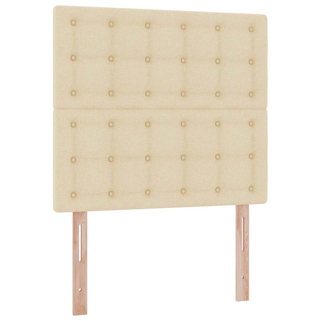 vidaXL Κρεβάτι με αποθηκευτικό χώρο και LED με στρώμα Κρέμ 90 x 200 cm