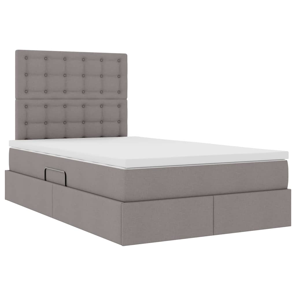 vidaXL Κρεβάτι με αποθηκευτικό χώρο και LED με led Taupe 120 x 200 cm