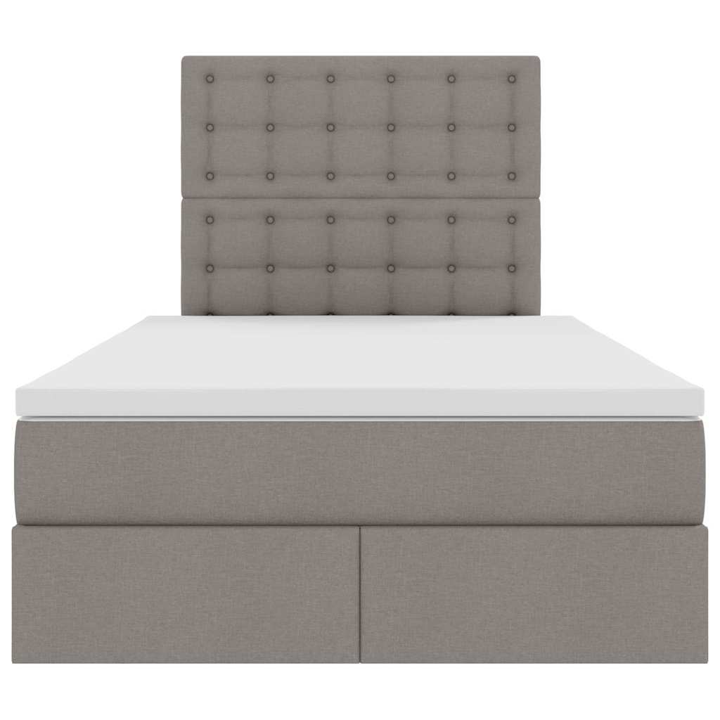 vidaXL Κρεβάτι με αποθηκευτικό χώρο και LED με led Taupe 120 x 200 cm