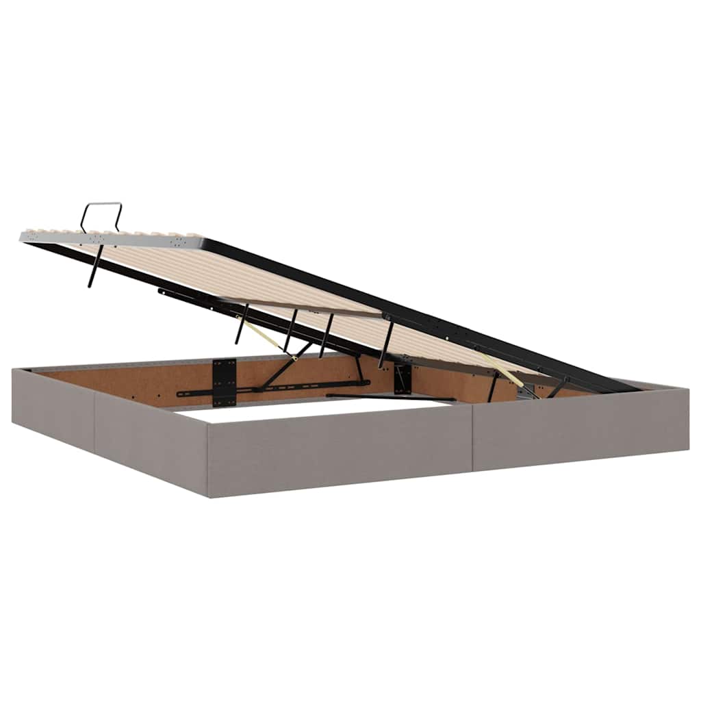 vidaXL Κρεβάτι με αποθηκευτικό χώρο και LED με led Taupe 200 x 200 cm