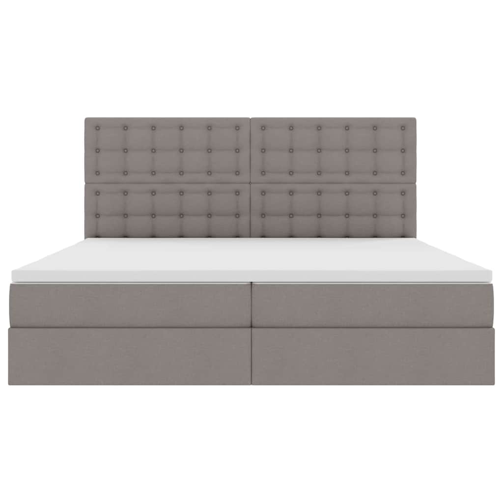 vidaXL Κρεβάτι με αποθηκευτικό χώρο και LED με led Taupe 200 x 200 cm